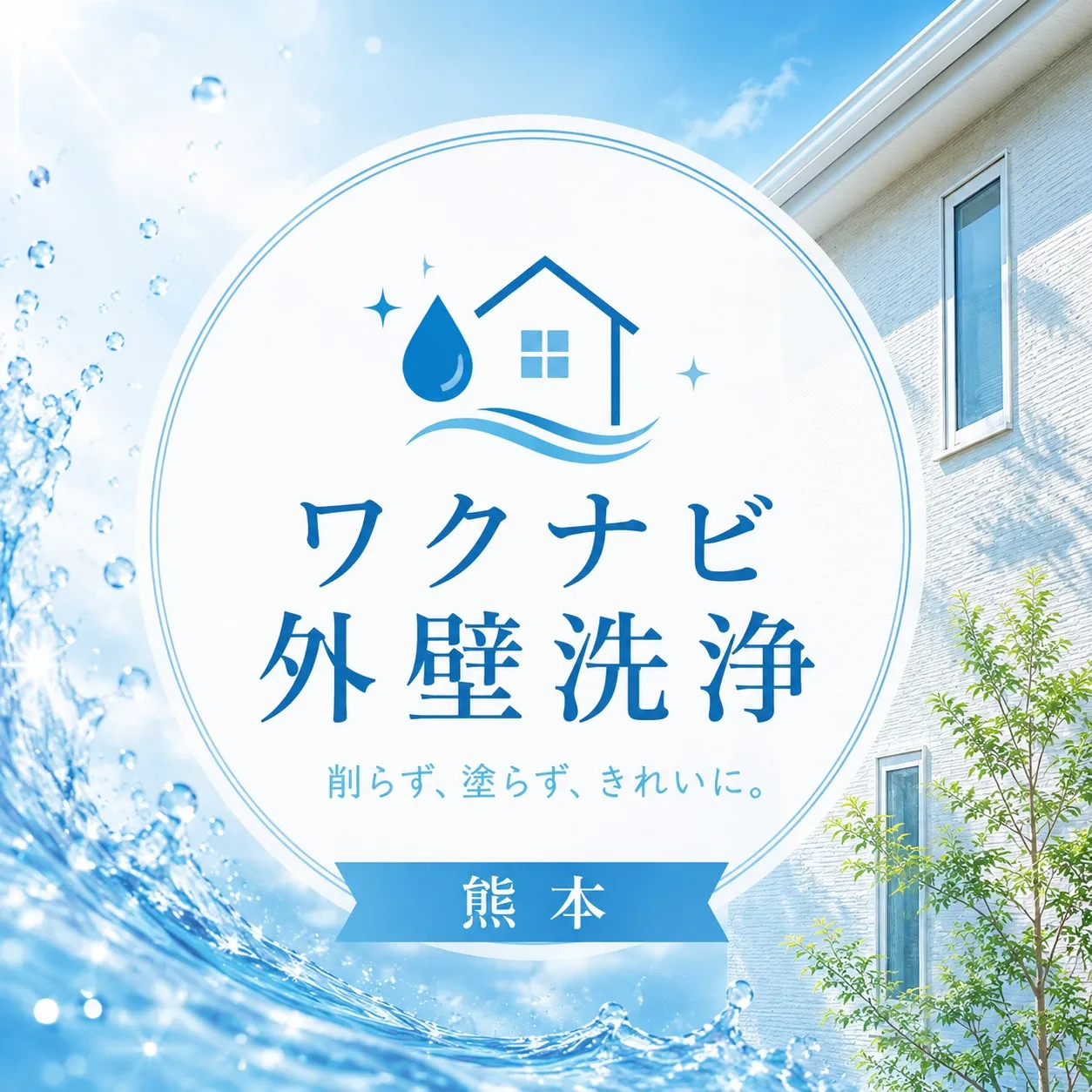 熊本　ワクナビ外壁洗浄！